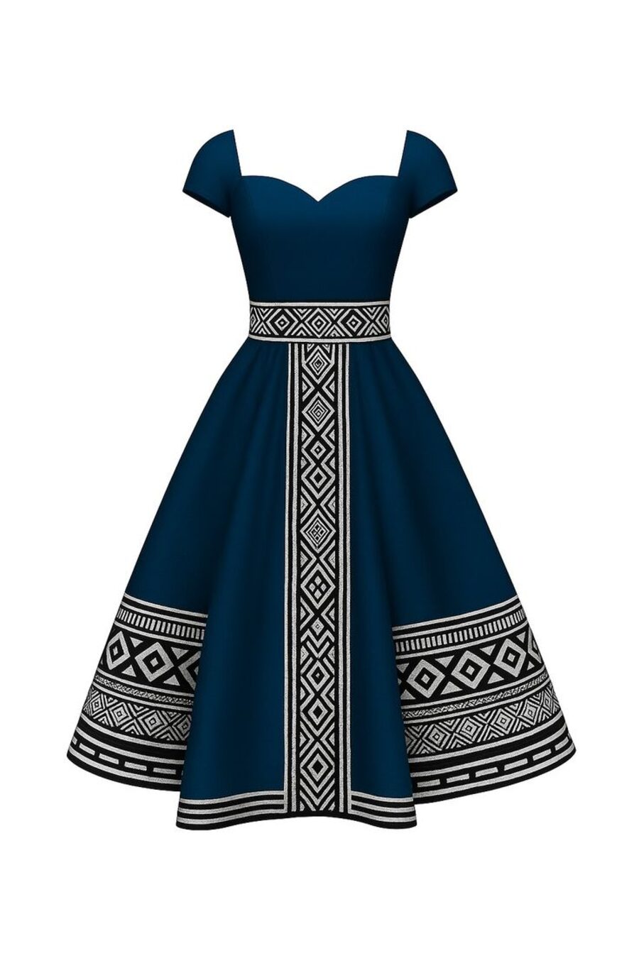 Teal chitenge gown